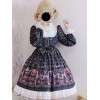 甘いロリータOPドレス仮装プリントブラック長袖ロリータワンピースドレス