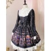 甘いロリータOPドレス仮装プリントブラック長袖ロリータワンピースドレス