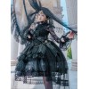 花嫁　ゴスロリワンピース　ロリータのウェディングドレス　結婚式　OP　レース　長袖　フリル　ロリータワンピースドレス