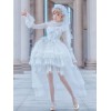 花嫁　ゴスロリワンピース　ロリータのウェディングドレス　結婚式　OP　レース　長袖　フリル　ロリータワンピースドレス