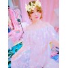 甘いロリータOPドレススタープリントピンクフリルロリータワンピースドレス