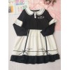 甘いロリータOPドレスラブレターシフォンフリルツートーンロリータワンピースドレス