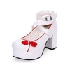 中国スタイルロリータシューズ刺繍ストラッピーチンジーハイヒールロリータポンプ