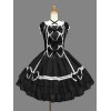 クラシックロリータドレスOPラッフルズブラック半袖ロリータワンピースドレス