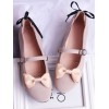 スウィートロリータポンプスエードボウレースアップアプリコットロリータシューズ