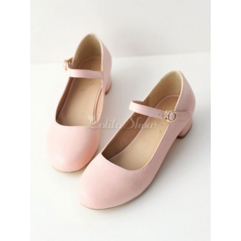 スウィートロリータシューズパピーヒールロリータメアリージェーンシューズ