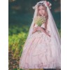 袖ありのワンピース　ロリィタファッション　シフォン　花嫁　2カラーブロック　スクエアネック　ウエディング　七分袖