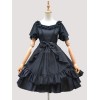 袖ありのワンピース　ロリィタファッション　シフォン　花嫁　無地　スクープネック　お茶会　半袖