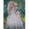 袖ありのワンピース　ロリィタファッション　シフォン　花嫁　2カラーブロック　スクエアネック　ウエディング　七分袖