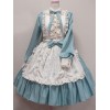 甘いロリータワンピースOP　2020　オーシャンブルー　ターンダウンカラー　ロングスリーブ　ロリータワンピースワンピース　アイドル衣装