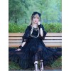 袖ありのワンピース　2020　ハーフスリーブ　オーガンザ　カジュアル　スクープネック　無地クラシックロリータワンピース