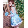 クラシックロリータOPドレスシンデレラドリームプリントボウフリルポプリンロリータワンピースドレス