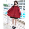 クラシックロリータOPドレスレーストリムフリルレッドロリータワンピースドレス