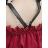 クラシックロリータOPドレスレーストリムフリルレッドロリータワンピースドレス