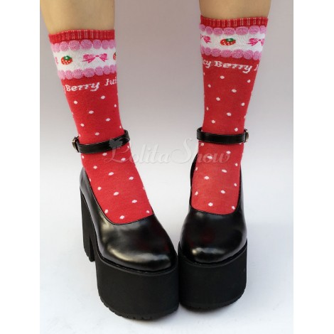 ロリィタ靴　ブラック　無地　ストリートウェア　丸いつま先　PU