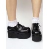ロリィタ靴　ブラック　スクエアトゥ　ストリートウェア　PU　無地