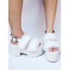 ロリィタ靴　ホワイト　無地　PU　オープントゥ　ストリートウェア