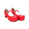 ロリィタパンプス　靴　スクエアヒール　チャンキーヒール　丸いつま先　PU