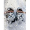 スウィートロリータフットウェアブルーボウラウンドトゥロリータシューズ