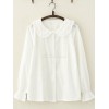 スウィートロリータブラウスフリルピーターパンカラーシフォンホワイトロリータシャツ