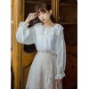 スウィートロリータシャツパールフリルシフォンホワイトロリータブラウス