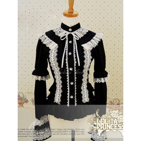 ゴシック ボタン レース ピュア コットン カントリーロリータ ドレス