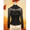 ロリータ服，ブラウス　ブラック　ロングスリーブ　シフォン