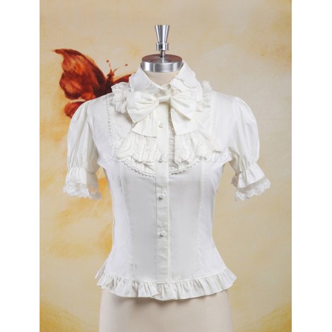 ロリィタブラウス　ロリータファッション　ゴスロリ　甘ロリ　クラロリ　半袖　クラシック　ゴシック　クラシカル　スウィート　お茶会　デート　入学式　卒業式　イベント