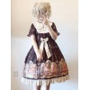 甘いロリータOPドレスクマの発明者プリントボタン弓ロリータワンピースドレス