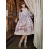 甘いロリータワンピースドレスプリント弓ボタンロリータワンピースドレス