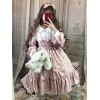 ゴスロリワンピース　OPドレス　ボタン　全３色　フリル　童話モチーフ　プリント星柄　長袖　ロリータワンピースドレス