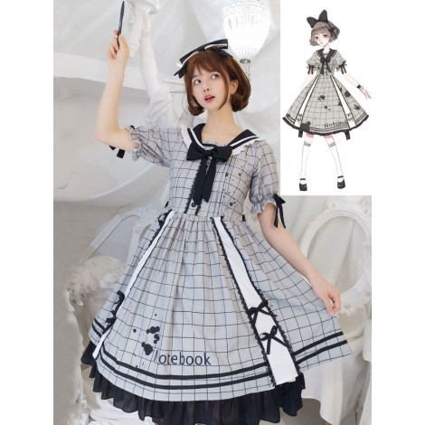 甘いロリータOPドレスインク漏れペン学校制服弓ロリータワンピースドレス