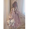 甘いロリータOPドレススターピンクフリルロングスリーブロリータワンピースドレス