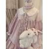 甘いロリータOPドレススターピンクフリルロングスリーブロリータワンピースドレス