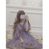 甘いロリータOPドレスラベンダーフリルロリータワンピースドレス