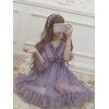 甘いロリータOPドレスラベンダーフリルロリータワンピースドレス