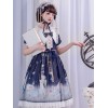 甘いロリータOPドレスリトルプリンスプリントダークネイビーボウロリータワンピースドレス