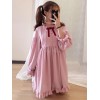 クラシックロリータOPドレスフリルボウプリーツシフォンロリータワンピースドレス
