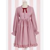 クラシックロリータOPドレスフリルボウプリーツシフォンロリータワンピースドレス
