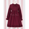 クラシックロリータOPドレスフリルボウプリーツシフォンロリータワンピースドレス
