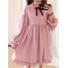 クラシックロリータOPドレスフリルボウプリーツシフォンロリータワンピースドレス