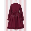 クラシックロリータOPドレスフリルボウプリーツシフォンロリータワンピースドレス