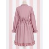 クラシックロリータOPドレスフリルボウプリーツシフォンロリータワンピースドレス