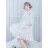 クラシックロリータドレスOPナルシッサスルサカボウフリルホワイトシフォンロリータワンピースドレス
