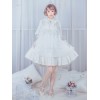 クラシックロリータドレスOPナルシッサスルサカボウフリルホワイトシフォンロリータワンピースドレス