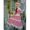 袖ありのワンピース　ロリィタファッション　スウィート　スタンドカラー　五分袖　コットン　お茶会　カジュアル　チェック柄