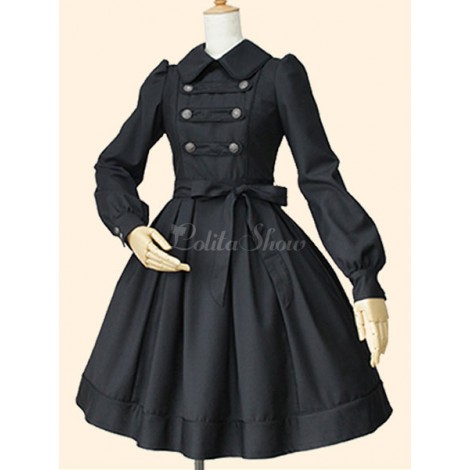 クラシックロリータワンピースドレスOp　2020　ロングスリーブロリータドレス　ターンダウンカラー　アイドル衣装