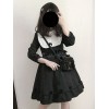 ゴスロリOPドレス　ローゼンメイデン　フリルレース　リボン　ブラックロリータワンピースドレス