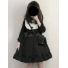 ゴスロリOPドレス　ローゼンメイデン　フリルレース　リボン　ブラックロリータワンピースドレス