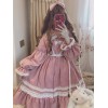 クラシックロリータOPドレスコーデュロイレースフリルプリーツロリータワンピースドレス